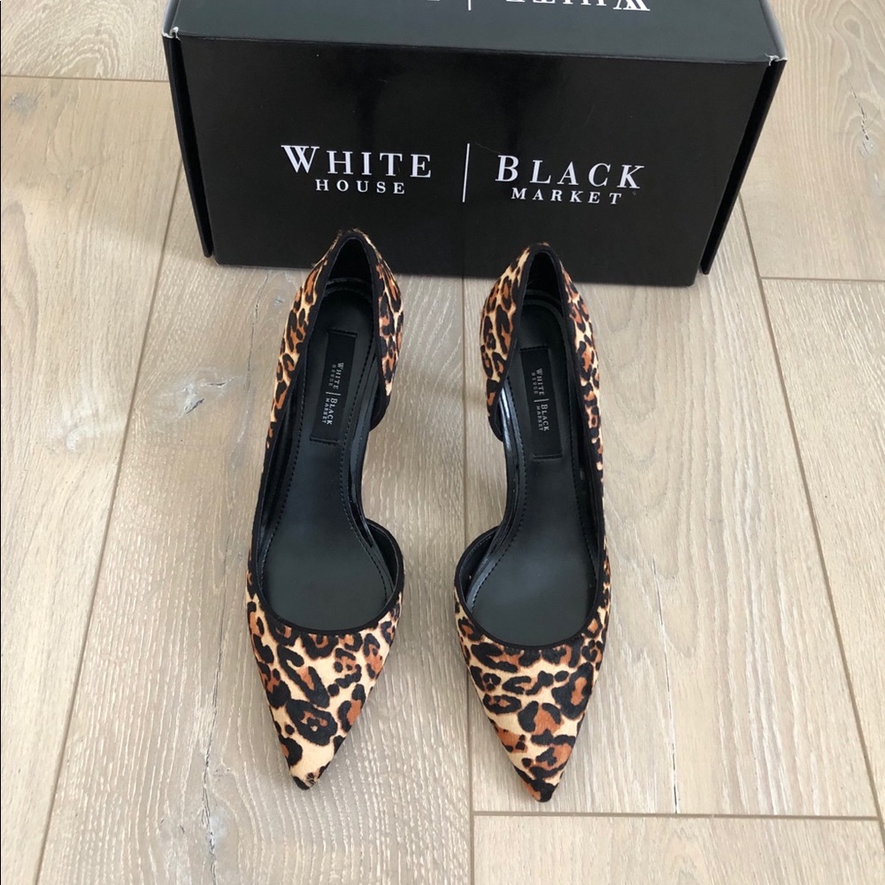 WH/BM Ella Leopard Hrclf Heels size 6.5 Heels